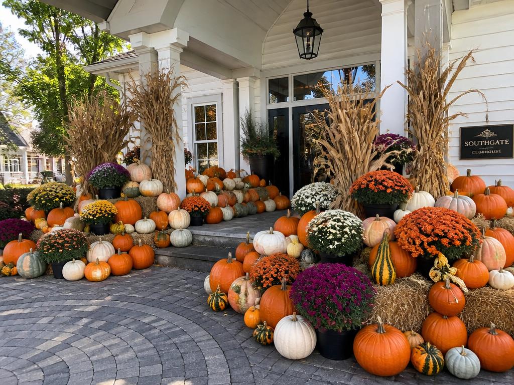 Commercial & HOA Patch pumpkin porch display