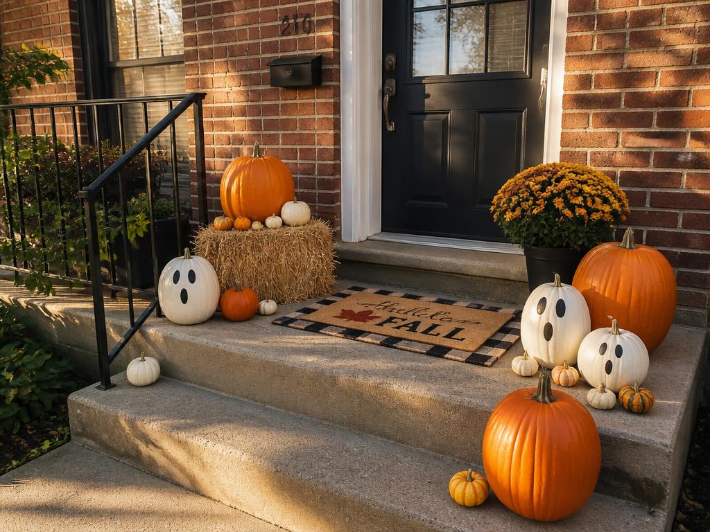 Entry Porch Accent pumpkin porch display