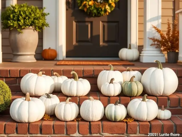 Starter Neutral fall porch display with pumpkins delivered in Oklahoma City
